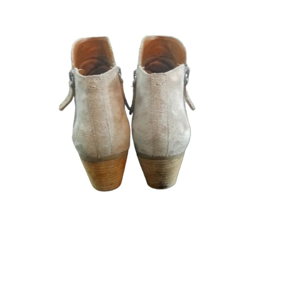 Frye Ash Suede Double Zip Tan/Beige Ankle Boots Boho Southwestern Bootie… - Picture 6 of 11